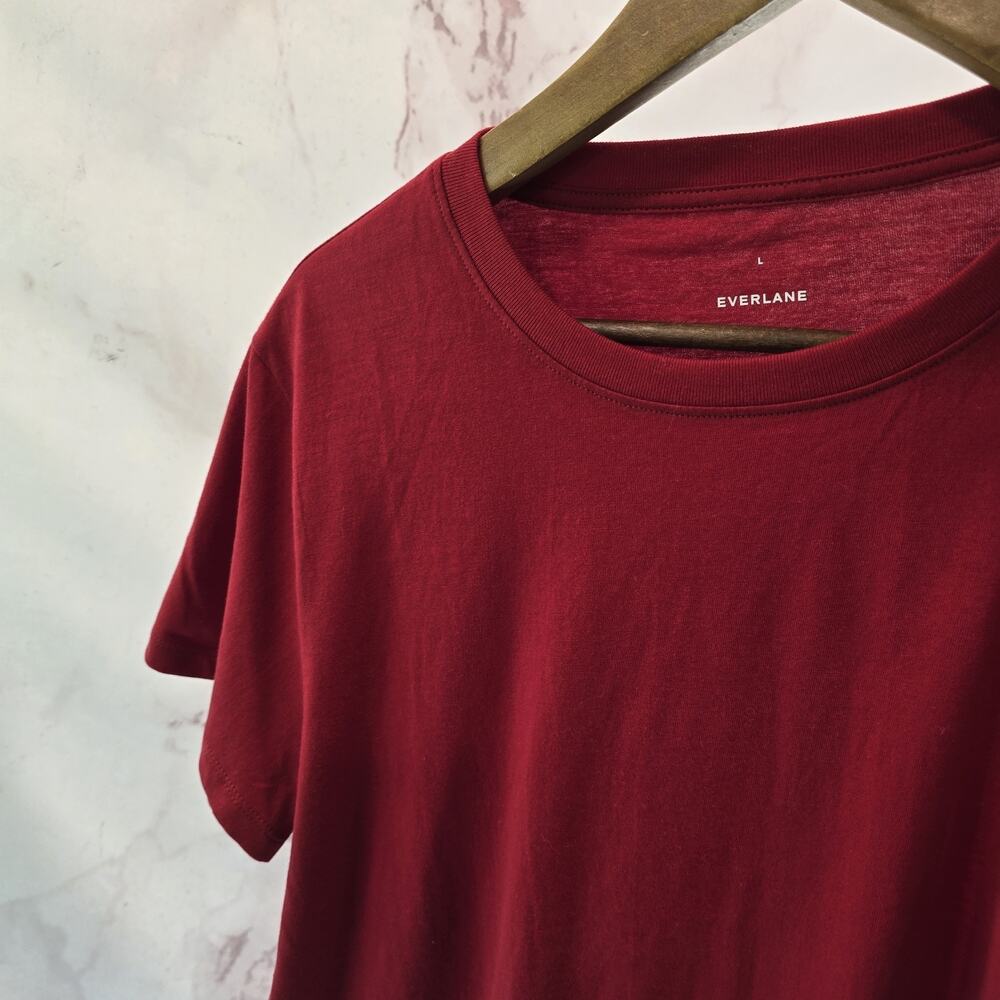 Everlane T Shirt Womens Large Red Crewneck Box Cut Tee Organic Cotton Short - Picture 2 of 10